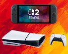 Switch 2 and PS5 consoles shown on colors of Spanish flag (Image source: Nintendo of America, Sony PlayStation with edits)