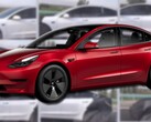 The Tesla Model 3 was introduced in 2017 and Project Highland is a revamped variant for 2023. (Image source: Tesla/@DriveTeslaca - edited)