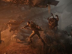 An image showing a battle against two creatures in Remnant: From the Ashes.