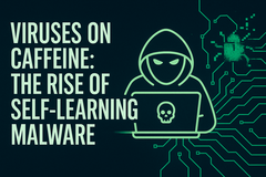 Hacker illustration with malware circuit design (Image source: AI-generated concept art)