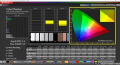 CalMAN ColorChecker (profile: AdobeRGB, target color space: AdobeRGB)