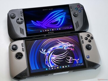 MSI Claw 8 AI+ (bottom) vs. Asus ROG Ally X (top)