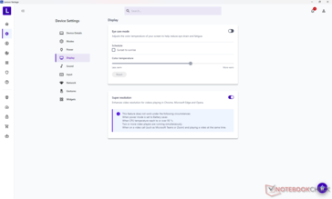 Display settings