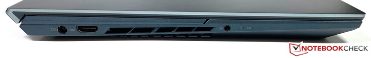Left side: Power, HDMI 2.1, 3.5 mm Stereo