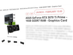 Nvidia GrForce RTX 5070 Ti launch date leaks