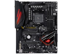 Asus X470 ROG Crosshair VII Hero w/Wi-Fi. (Source: Videocardz)