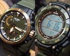 The Casio Pro Trek PRW-61ANS-3 (left) and PRG-340ANS-3 (right), pictured. (Image source: @geesgshock on Instagram)