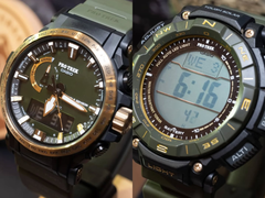 The Casio Pro Trek PRW-61ANS-3 (left) and PRG-340ANS-3 (right), pictured. (Image source: @geesgshock on Instagram)