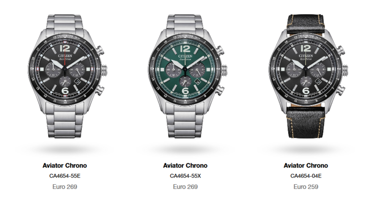 The new Citizen OF Collection Aviator watches. (Image source: Citizen)