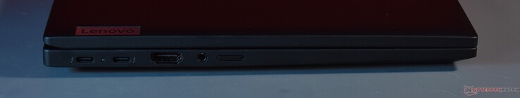 left: 2x Thunderbolt 4, HDMI, 3.5 mm audio, nanoSIM slot