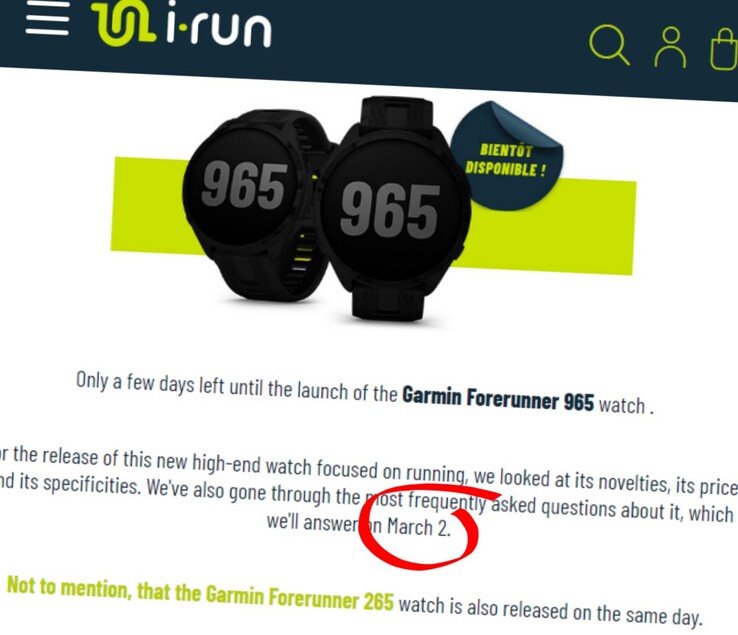 New Garmin Forerunner 265 and Forerunner 965 retailer leaks