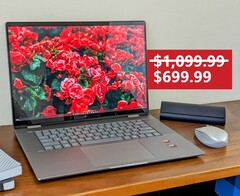 The HP Envy X360 2-in-1 laptop is $400 off at Best Buy thanks to a 36% discount. (Image source: Allen Ngo / Notebookcheck)
