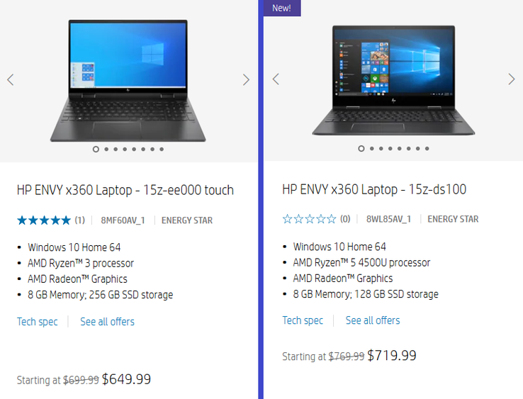 US$50 discount on Ryzen 4000 laptops. (Image source: HP - edited)