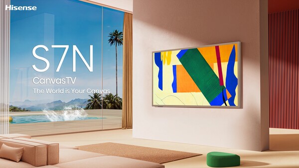 The Hisense Class S7 CanvasTV is available in 55'' and 65'' sizes. (Image source: Hisense)
