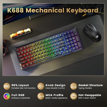 Redragon K688 Pro mechanical keyboard highlights