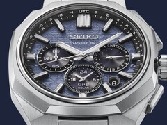 Seiko’s new Astron HAB001 pairs an angular titanium case with an icy blue textured dial and GPS Solar movement.