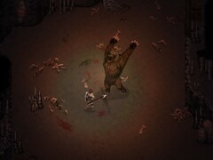 An image showing a fight against a bear in Drova - Forsaken Kin, now 50% off.