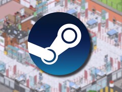 An image showing the game Project Hospital and the Steam logo.