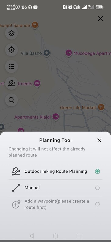 A screenshot of the Amazfit Route Planning feature in the Zepp App. (Image source: Notebookcheck)