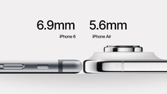 iPhone Air: Apple's thinnest phone ever doesn't seem so thin compared to the iPhone 6, but it's likely much more robust. (Image source: Reddit)