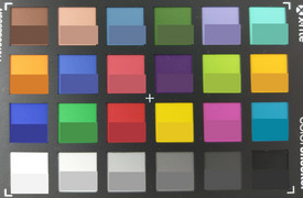 ColorChecker: Target colors are displayed in the lower half of each patch.