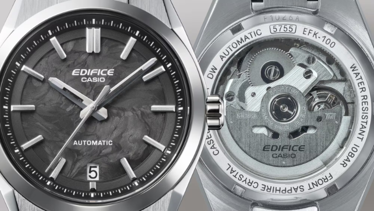 The Casio Edifice EFK100 watches have a transparent caseback (pictured). (Image source: Casio)