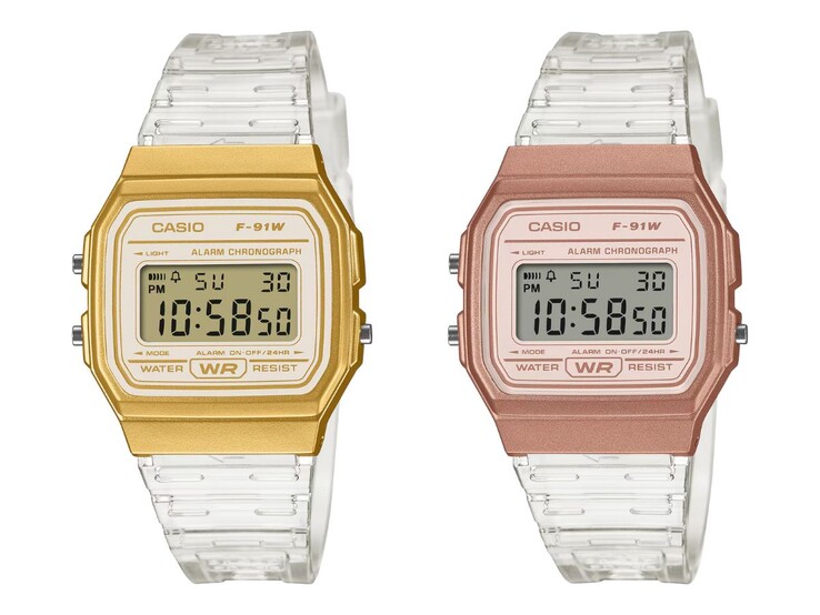 The Casio F-91WS-7A2 (left) and F-91WS-7A3 (right) watches