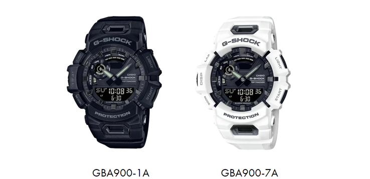 The new G-SHOCK has a new design and comes in black (GBA900-1A) or white (GBA900-7A) SKUs. (Source: Casio)