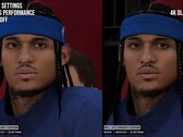 Visual difference in character rendering in NBA 2K27 with and without DLSS 5.