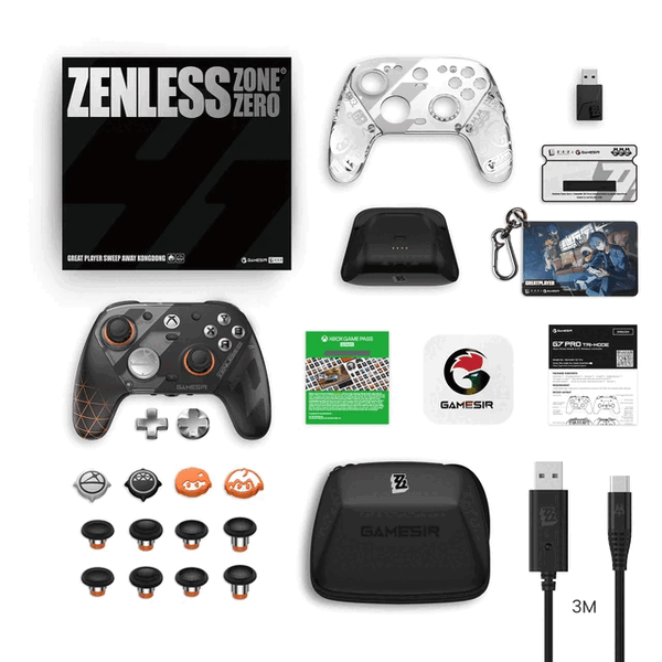 The GameSir G7 Pro Zenless Zone Zero Edition comes with several accessories.