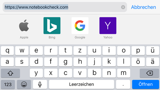 Using the default keyboard in landscape mode