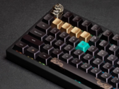Keychron Black Myth Wukong wireless mechanical keyboard top view showing artisan escape key and accent keycaps