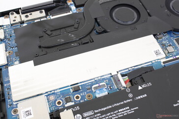 Both SODIMM slots are protected under an aluminum shield