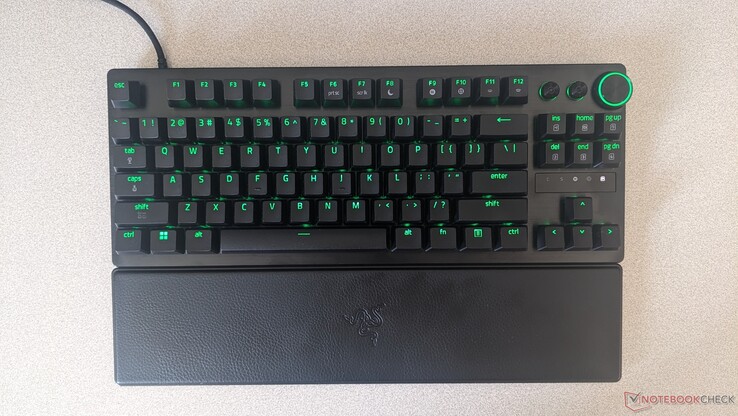 Razer Huntsman V3 Pro TKL 8KHz top view with wrist rest