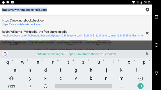 keyboard in landscape mode