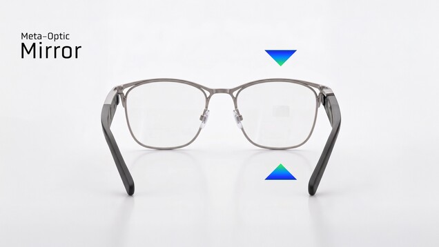 TDK’s transparent meta-optic mirror is designed to fit inside a conventional glasses lens.