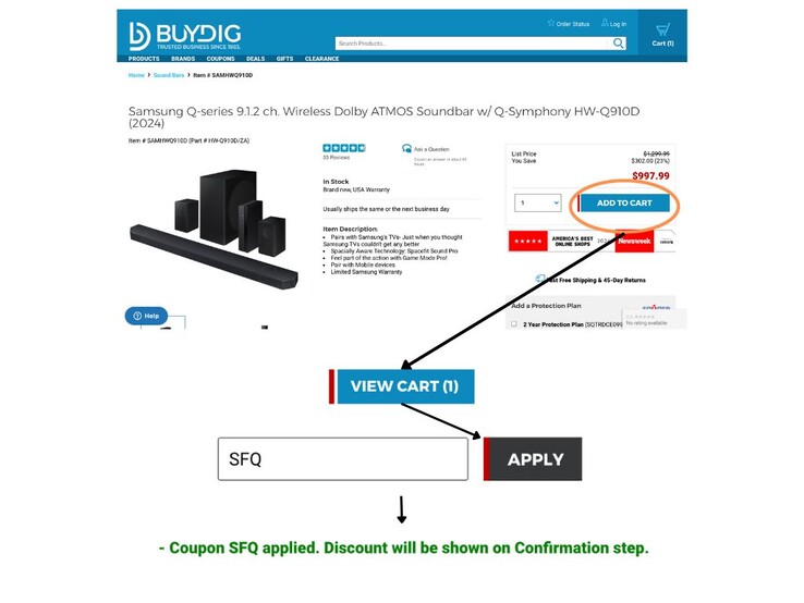 You will not see the discounted price until the very last step. (Image source: BuyDig)