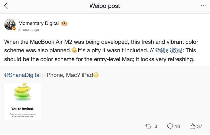 Instant Digital claims Apple had considered launching the M2 MacBook Air with several color options, as was repeatedly rumored.