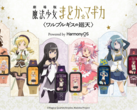 Six Garrack Madoka Magica smartwatches displayed with the anime characters they represent.
