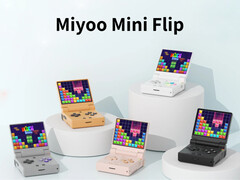The Miyoo Mini Flip in its five launch colours. (Image source: Miyoo - edited)