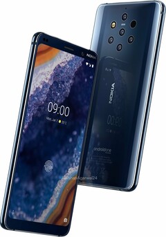The new set of renders indicate that the Nokia 9 PureView will have a mirrored glass back. (Image source: @ishanagarwal24)