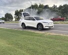 A photo on the Mustang Mach-E on fire (Image source: Chase Roberts; cropped)