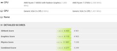 Ryzen 7 4800U vs Ryzern 7 3700U (Source: 3DMark 11)