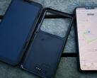 The LG V50 ThinQ and its optional dual-screen case. (Source: Finder)