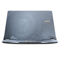 MSI GE76 Raider Dragon Edition Tiamat - Lid with cuneiform. (Image Source: MSI)