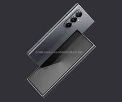 The Samsung Galaxy Z Fold7 is said to have a much thinner body. (Image source: @OnLeaks / Android Headlines)