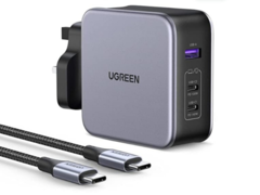 The UGreen 140W PD3.1 Nexode Charger is compact, approximately 22% smaller than its Apple equivalent. (Image source: UGreen)