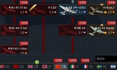 War Thunder 9th anniversary Chinese tech tree discounts (Source: Own)