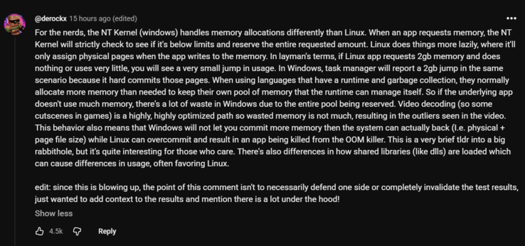 Why Windows uses more RAM than Linux.