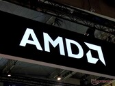 AMD logo. The company recently has achieved a $1 trillion market capitalization for the first time.